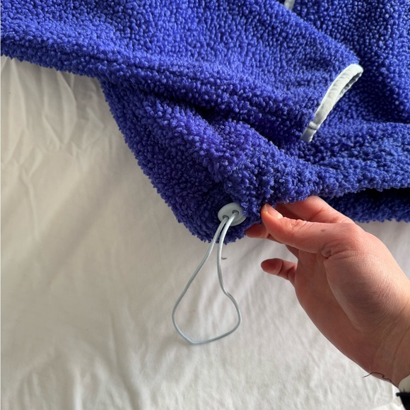 Wild Fable Women's Blue Half-Zip Faux Fur Sherpa Anorak Jacket, M - Picture 7 of 10